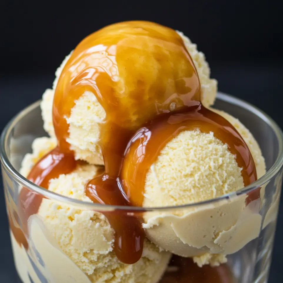 Glace vanille et Castamel
